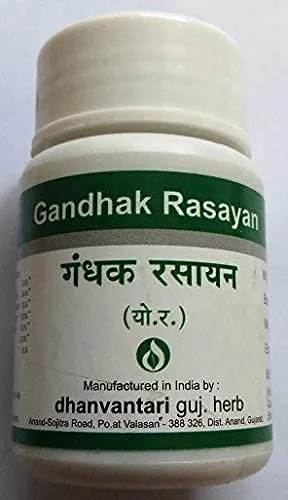 Dhanvantari Ayurvedic Gandhak Rasayan 500g - Herbal Health Supplement with Free Pachak Methi