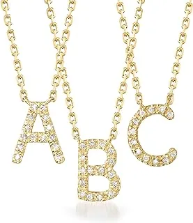 Diamond-Accented Initial Necklace in 18kt Gold Over Sterling - Elegant Personalized Jewelry