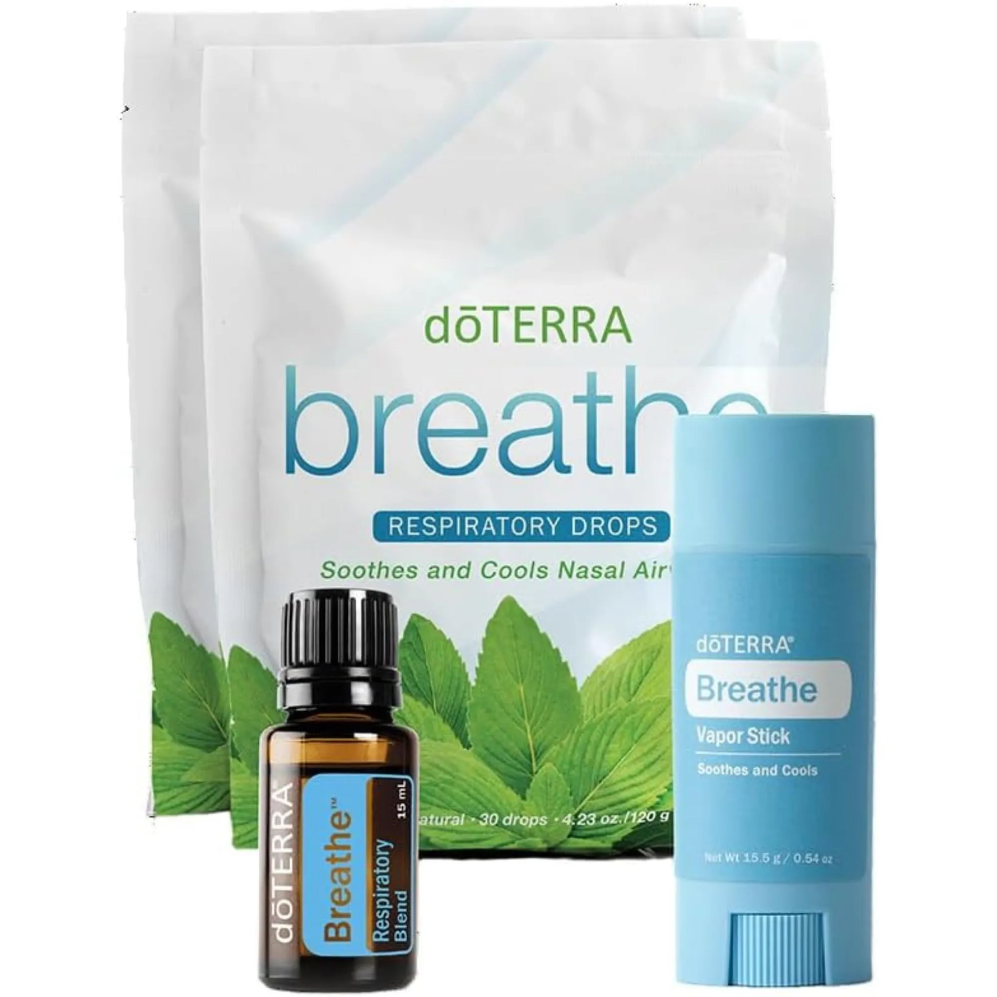 doTERRA Breathe Easy Combo - 3-in-1 Respiratory Relief with Eucalyptus, Cardamom & Laurel