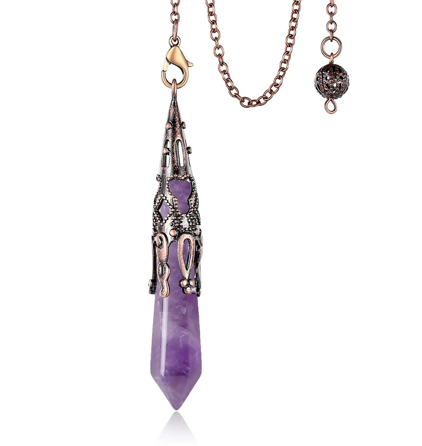 DUQGUHO Amethyst Crystal Pendulum for Dowsing Divination, Healing, and Meditation Accessories