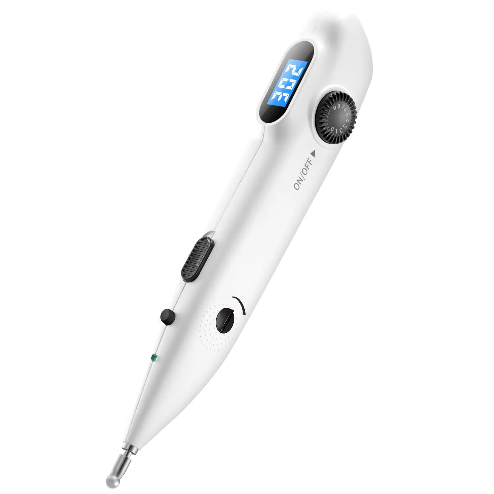 Electronic Acupuncture Pen Rechargeable with 2 Massage Heads - Automatic Acupoint Finder