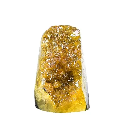 Electroplated Natural Amethyst Cluster - Healing Crystal Titanium Coated Yellow Rock 1-2 LBS