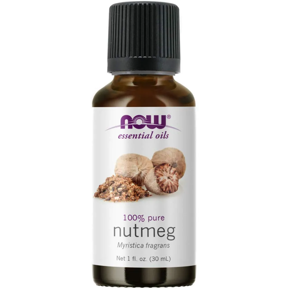 Energizing Nutmeg Essential Oil, 100% Pure, Vegan, Steam Distilled, 1-Ounce Bottle