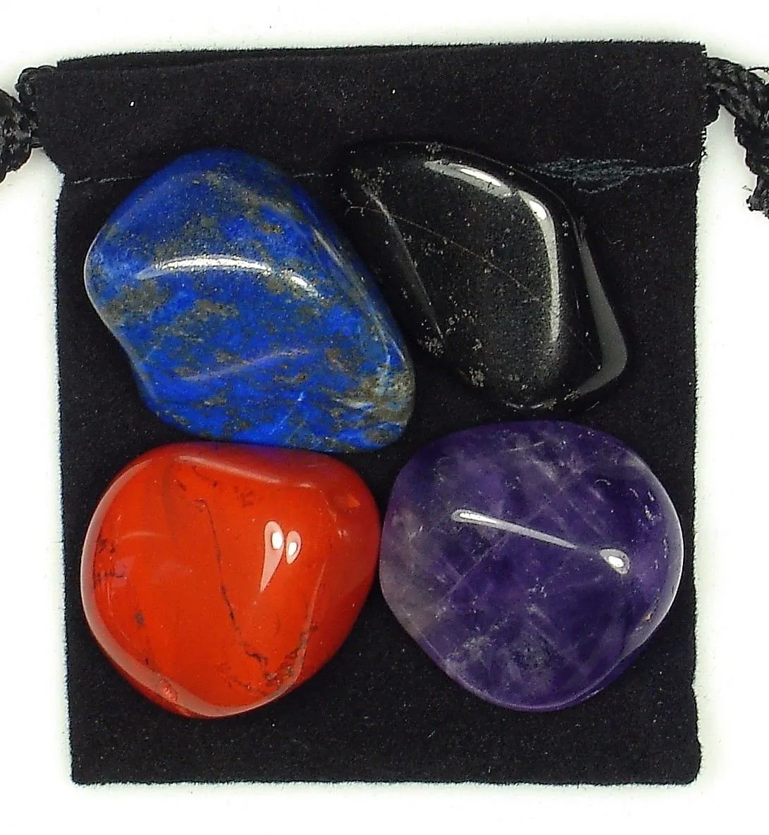 EPILEPSY RELIEF Crystal Healing Set with Amethyst, Dumortierite, Jasper & Black Tourmaline