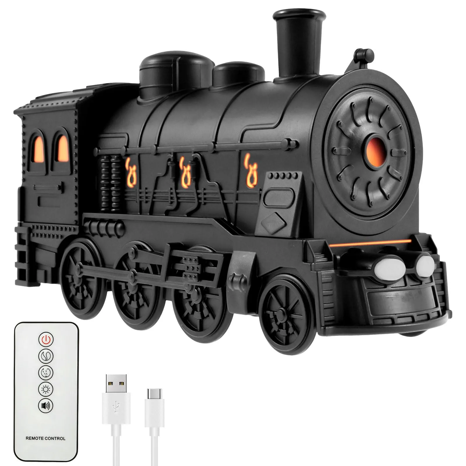 Essential Oil Diffuser 300ml Train Humidifier, Quiet Aromatherapy with 2 Lights & Auto Shut-Off