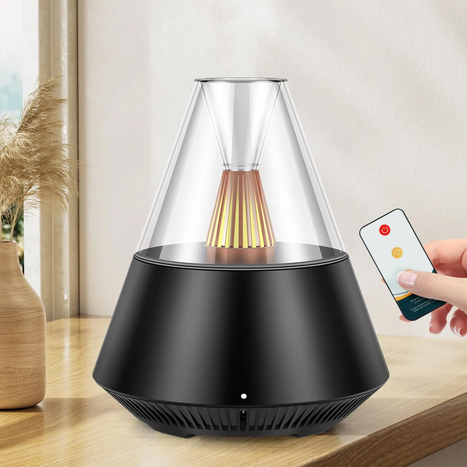 Essential Oil Diffuser Black 150ML Ultrasonic Aromatherapy Humidifier with LED Light & Auto-Off