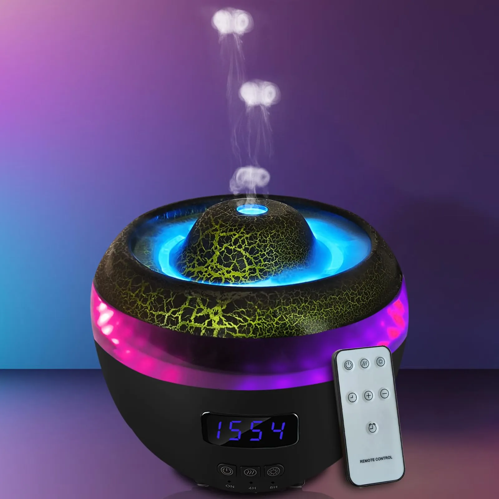 Essential Oil Diffuser with Alarm Clock, 300ml Aromatherapy Humidifier, RGB Light & Remote Control