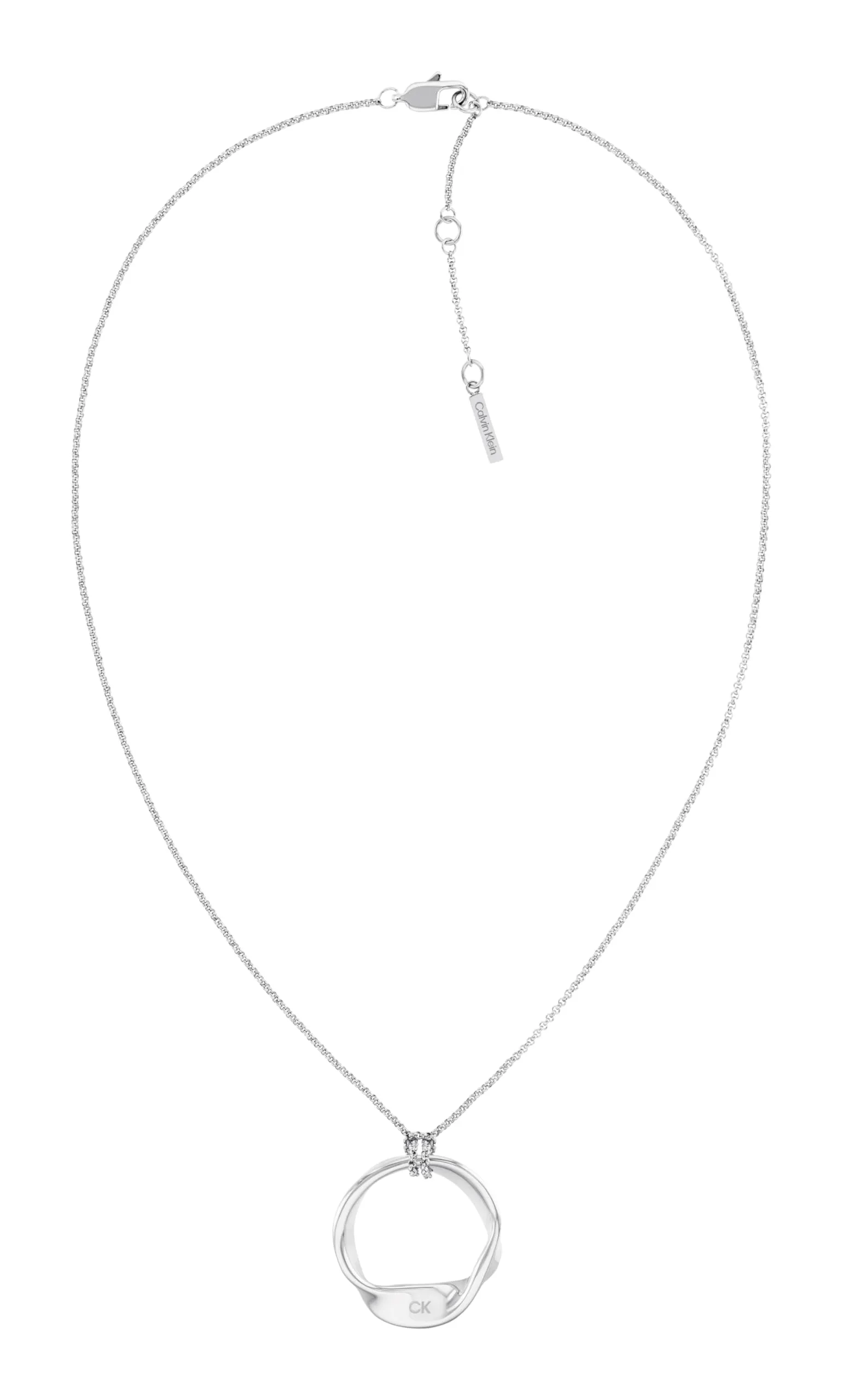 Ethereal Metals Collection Women's Stainless Steel Adjustable Necklace - Elegant Sculpted Circle