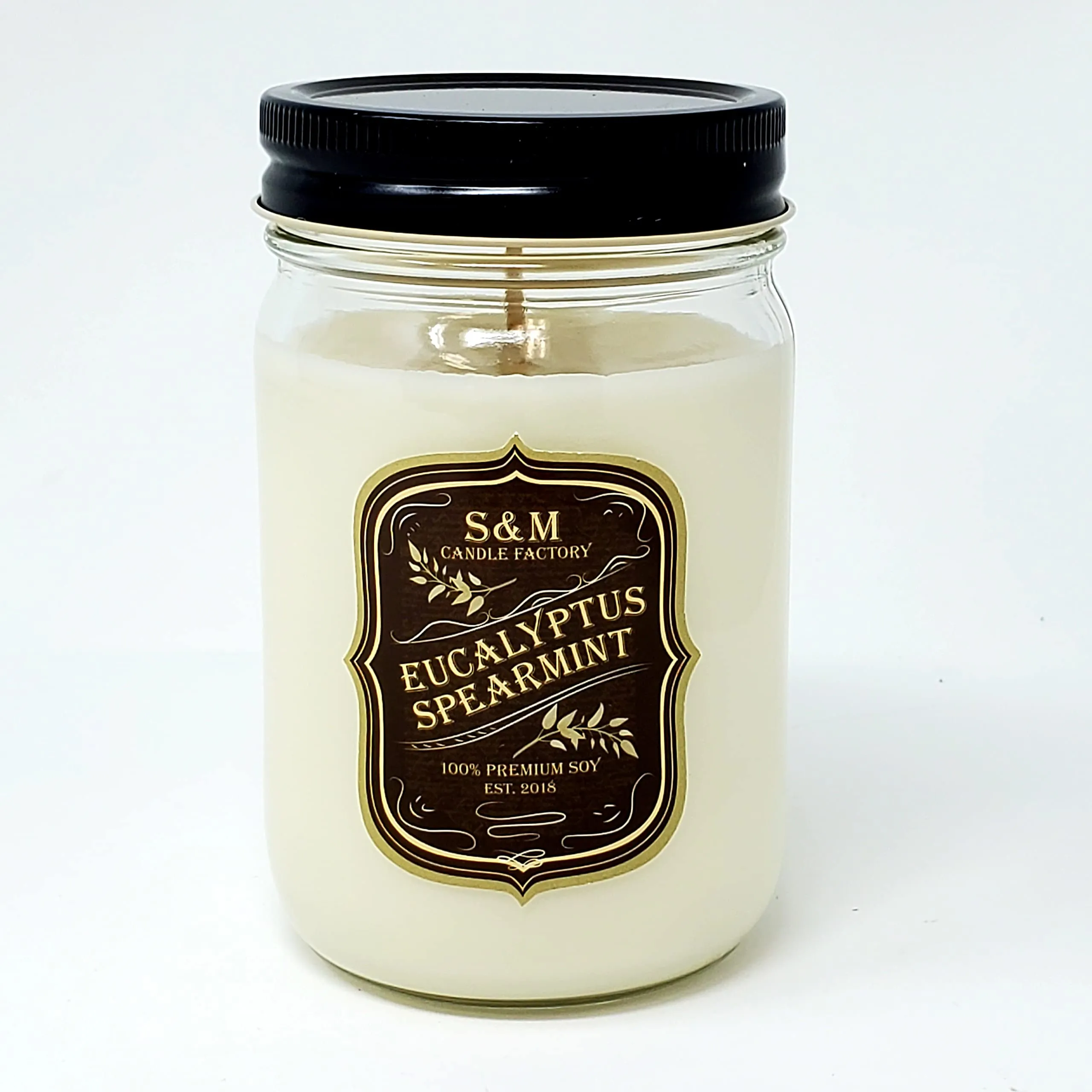 Eucalyptus Spearmint Candle - Aromatherapy Stress Relief, 12oz Premium Soy Wax Jar