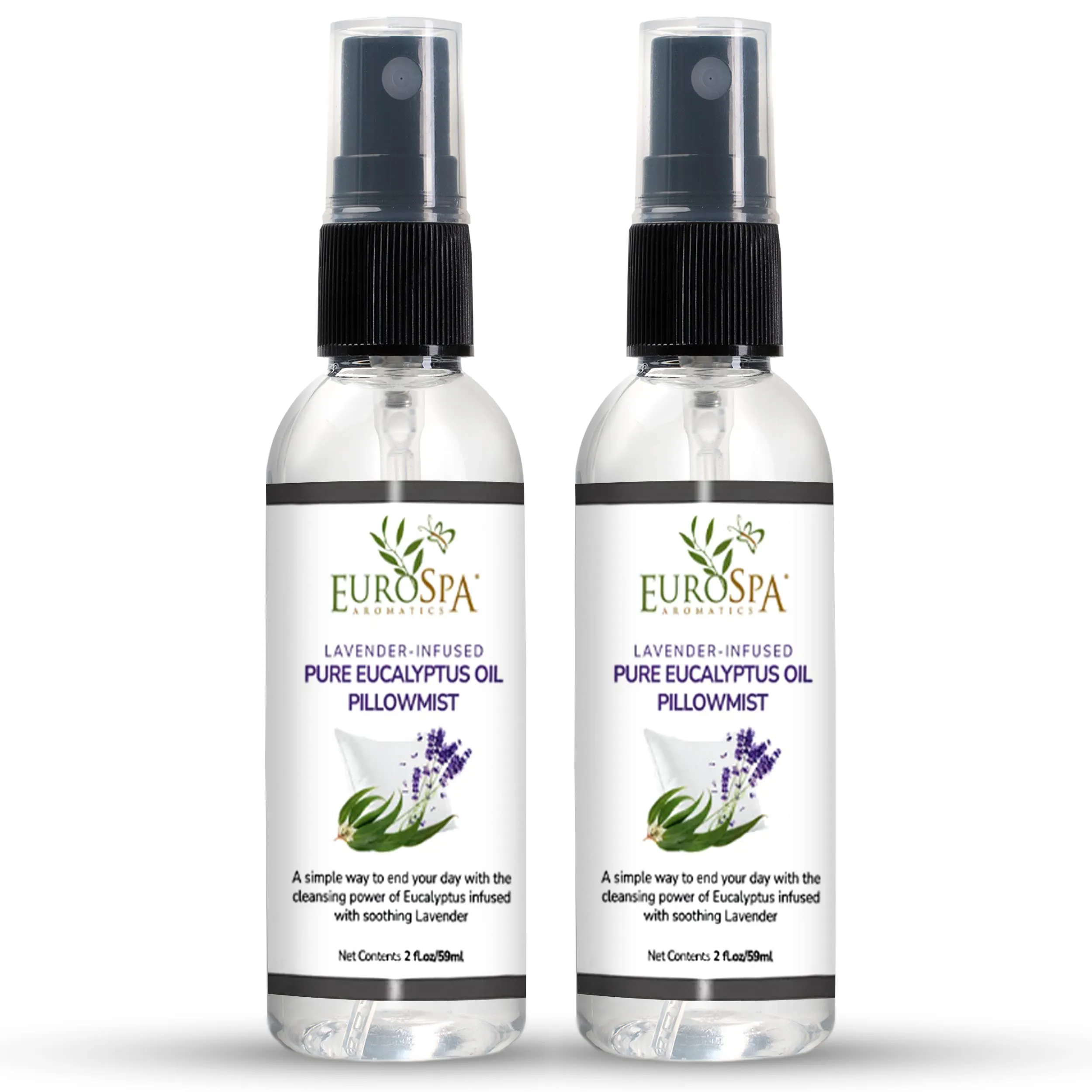 EuroSpa Aromatics Lavender-Infused Eucalyptus Oil Pillow Mist Sleep Spray - 2oz Relaxation