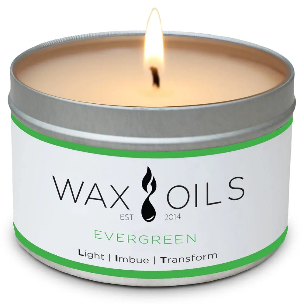 Evergreen Soy Wax Aromatherapy Scented Candle 8oz – Eco-Friendly, Made in USA, Perfect Gift