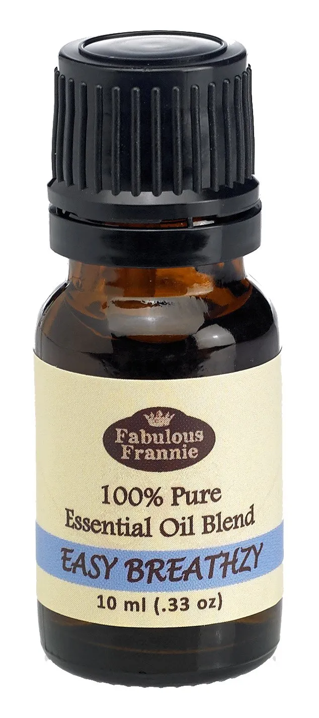 Fabulous Frannie Easy Breathzy 10ml - 100% Pure Essential Oils, Eucalyptus, Cajeput, Peppermint