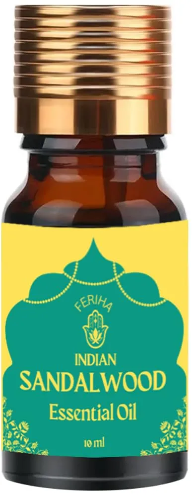 Feriha Indian Sandalwood Essential Oil - 100% Pure Aromatherapy for Relaxation & Skincare