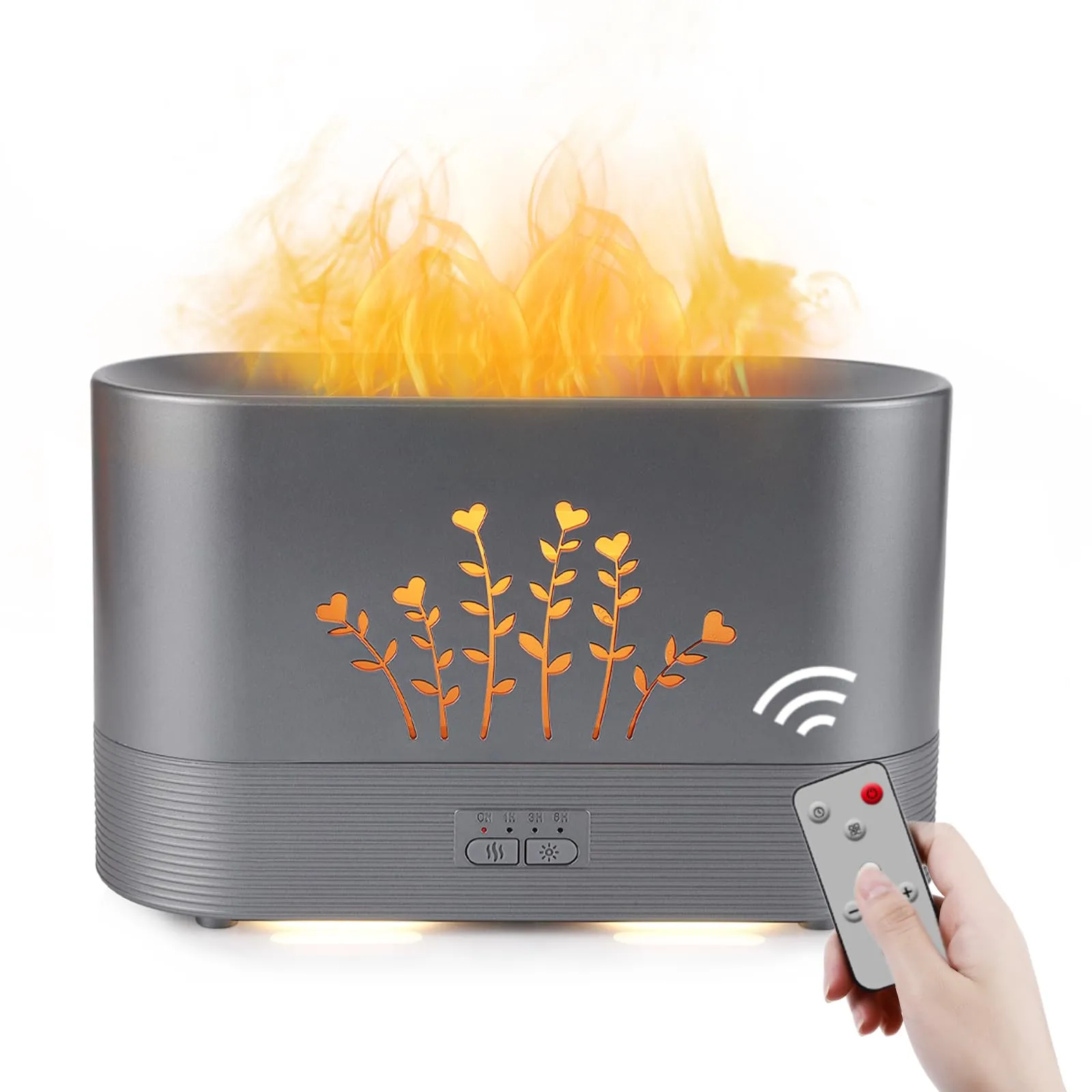 Flame Essential Oil Diffuser Humidifier 300ml, Remote Control, Auto-Off, Timer, Aromatherapy Device