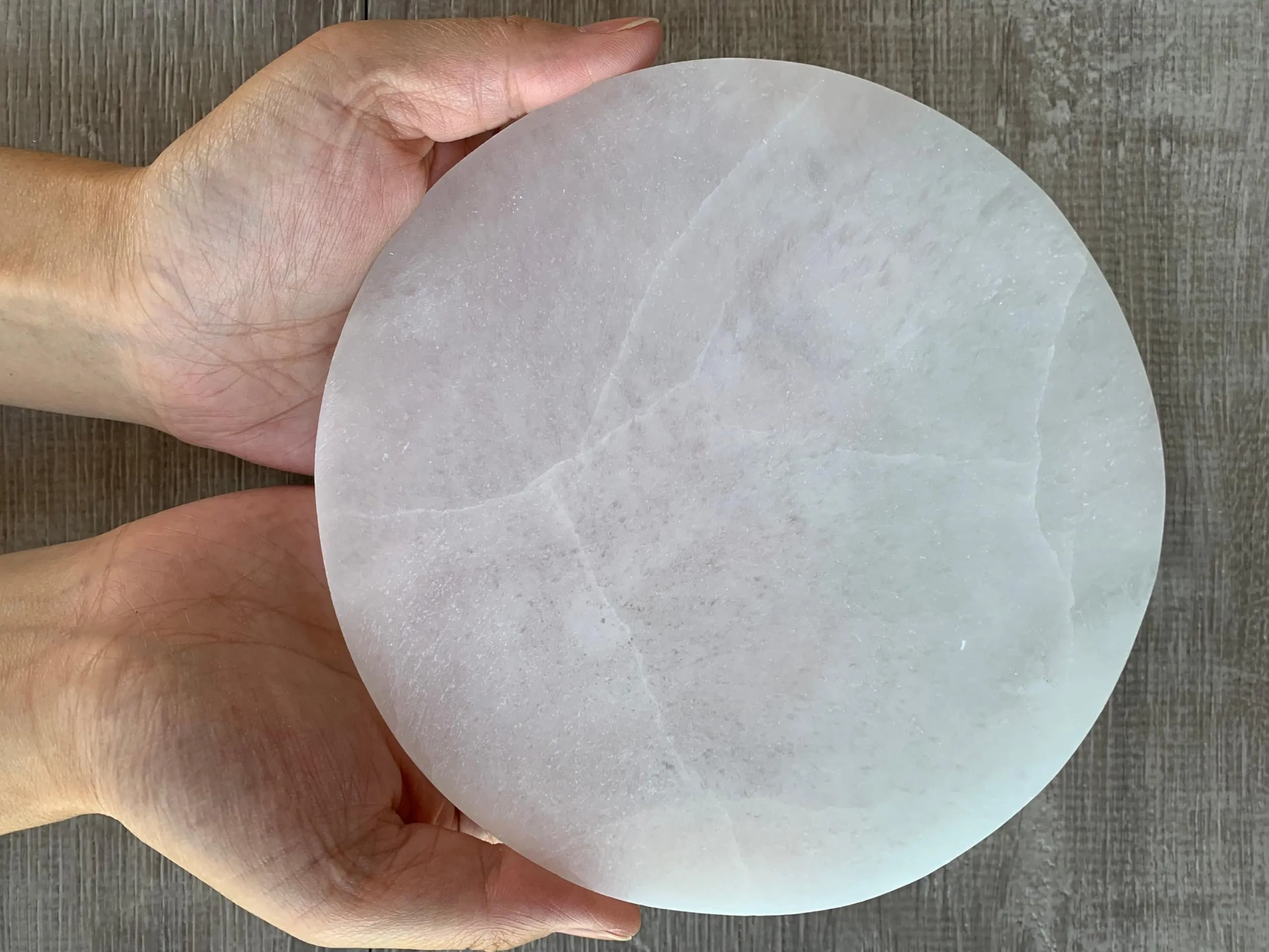 GAF TREASURES 6' Selenite Circle Charging Plate for Crystal Cleansing & Energy Purification