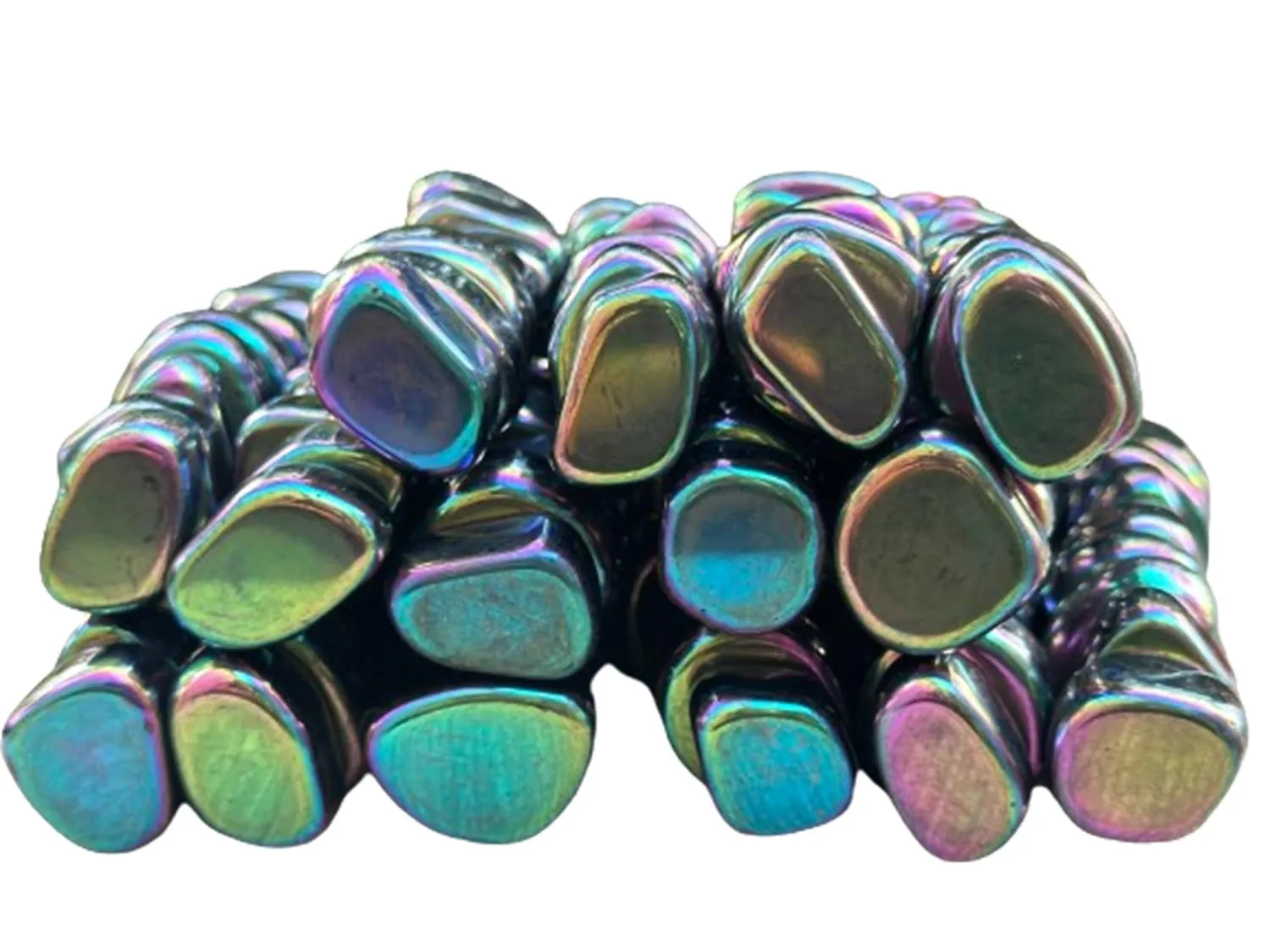 GAF TREASURES Rainbow Magnetic Hematite Tumbled Stones, Healing Crystals, 1 Pound, Grade A