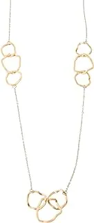 Gold and Silver Abstract Shape 42' Long Station Necklace for Women