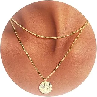 Gold Necklaces for Women 14k Herringbone Chain, Layered Paperclip Gold Jewelry Gifts