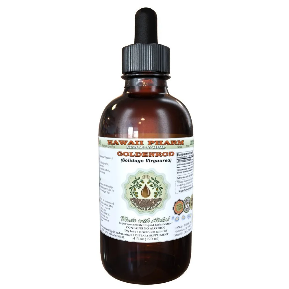 Goldenrod Alcohol-Free Liquid Extract 2 oz - Organic Goldenrod Glycerite, Non-GMO, Gluten-Free