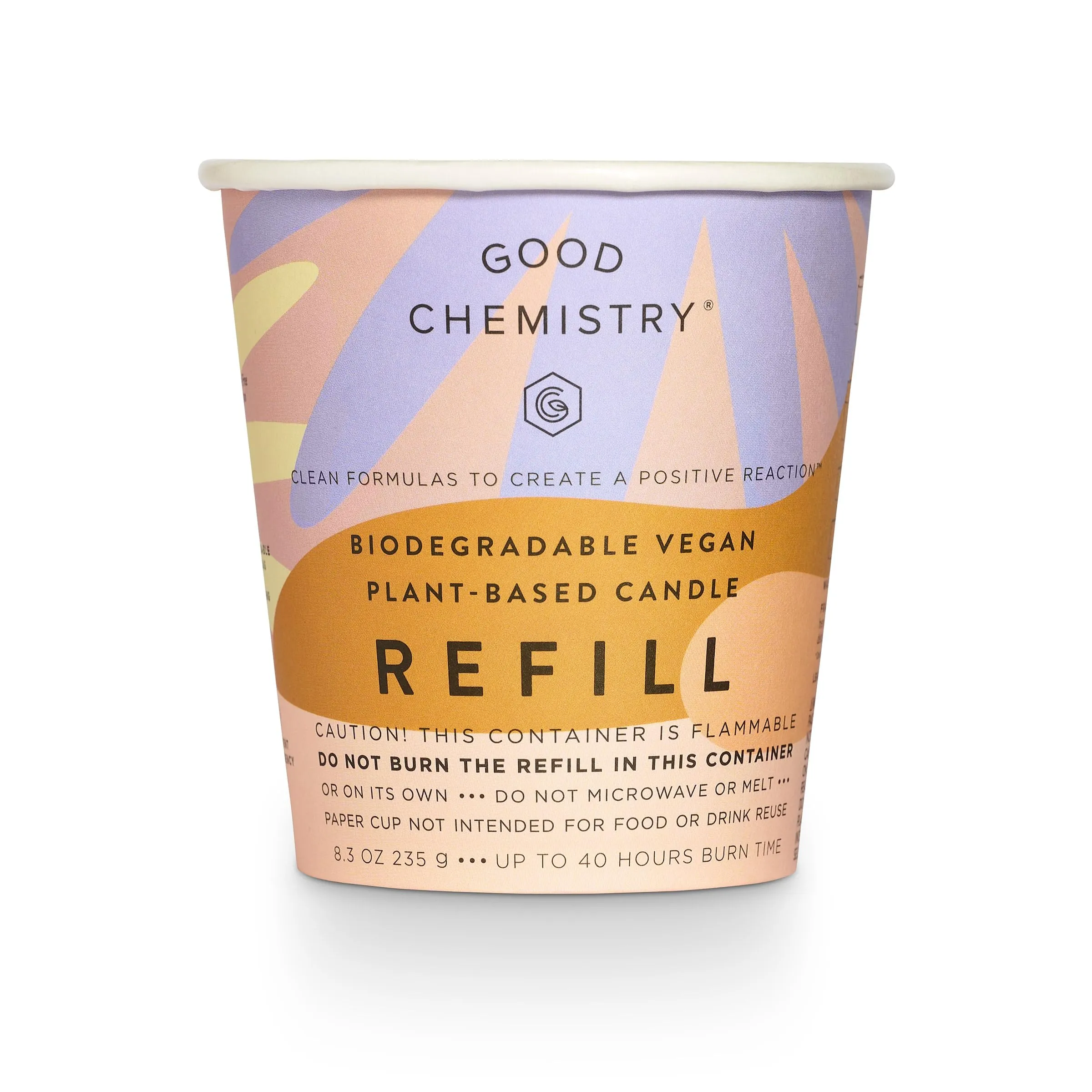 Good Chemistry Coconut + Chill Biodegradable Candle Refill, Vegan, 40 Hours Burn Time, Eco-Friendly