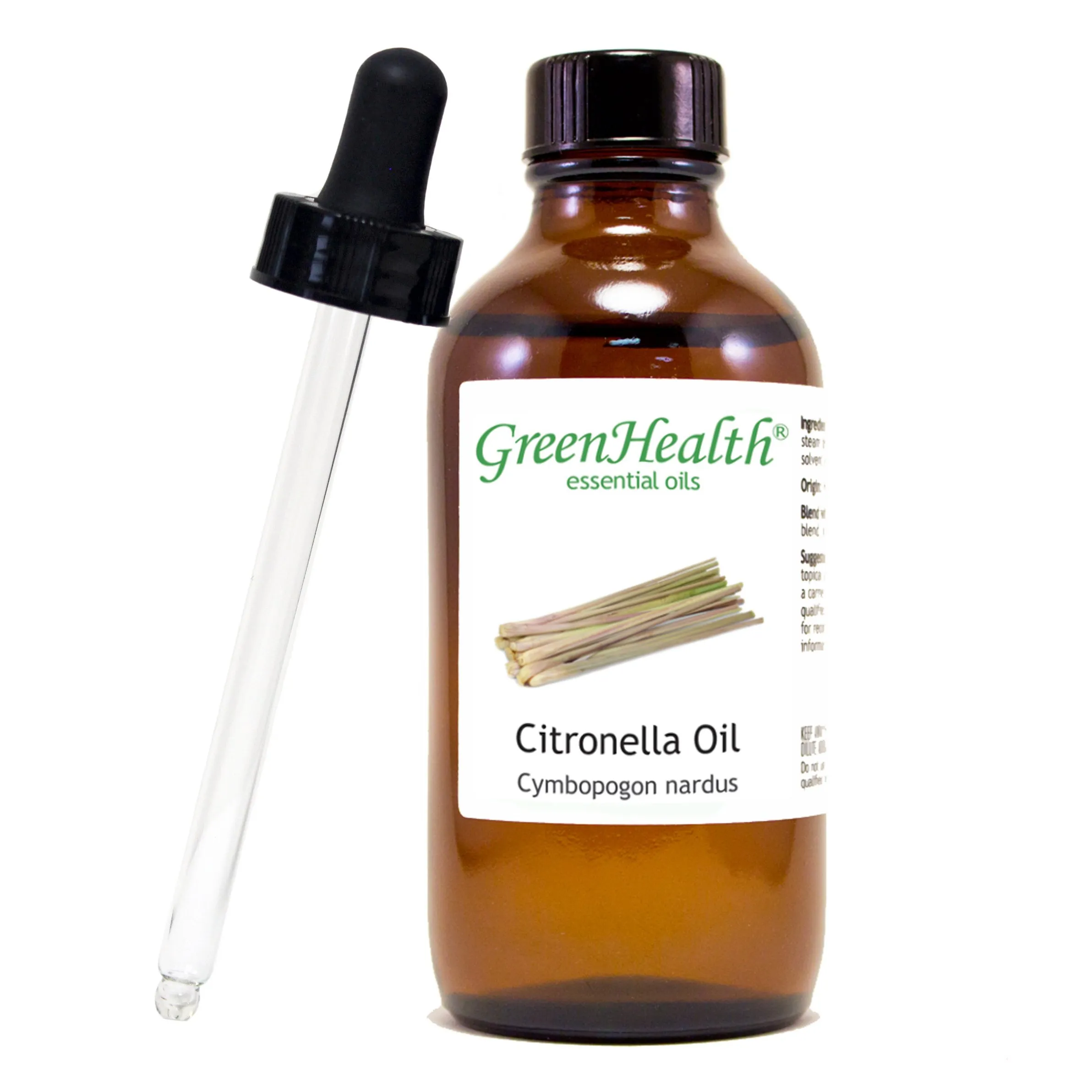 GreenHealth Citronella Oil 100% Pure Therapeutic Essential Oil 4 oz with Dropper