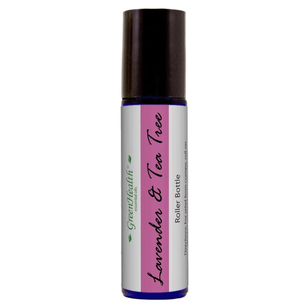 GreenHealth Lavender & Tea Tree Essential Oil Roll-On, 10ml – Ready to Use Pre-Diluted Blend