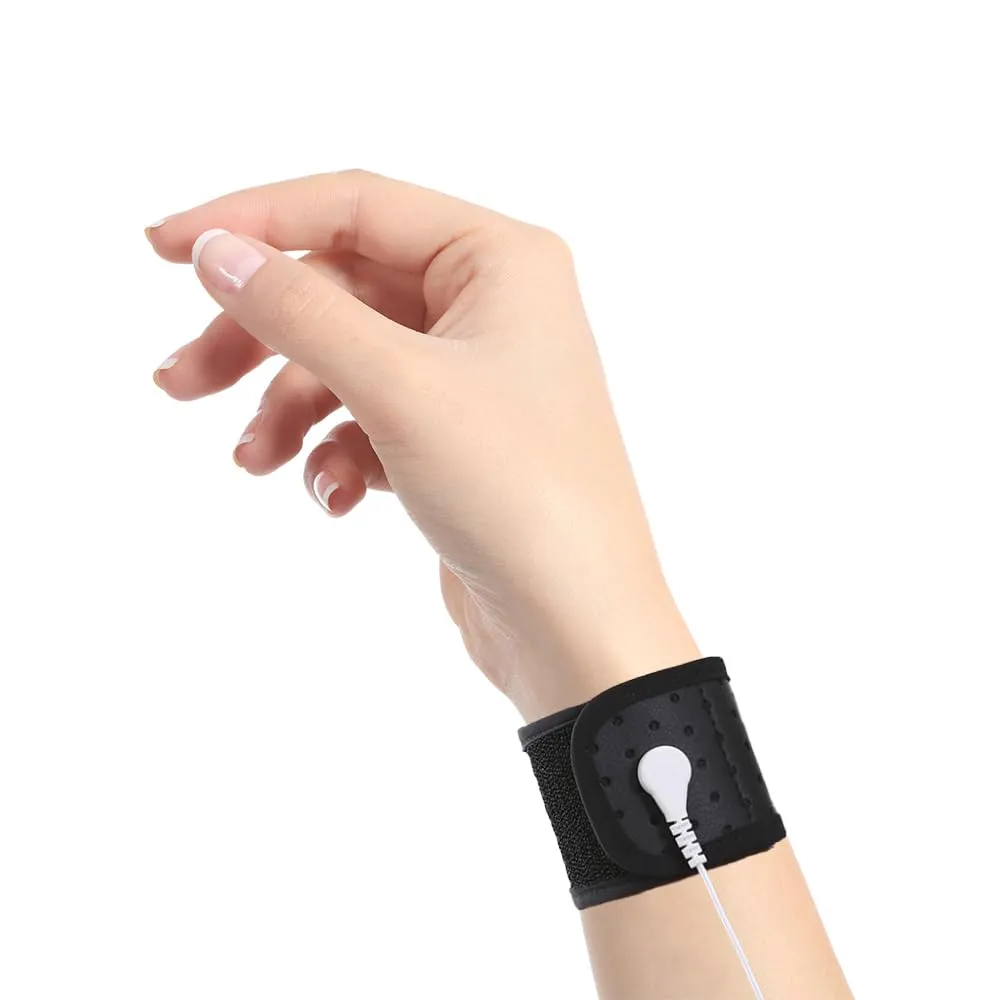 Grounding Wristband & Grounding Strap - Black PU Leather, Enhance Sleep & Balance Health