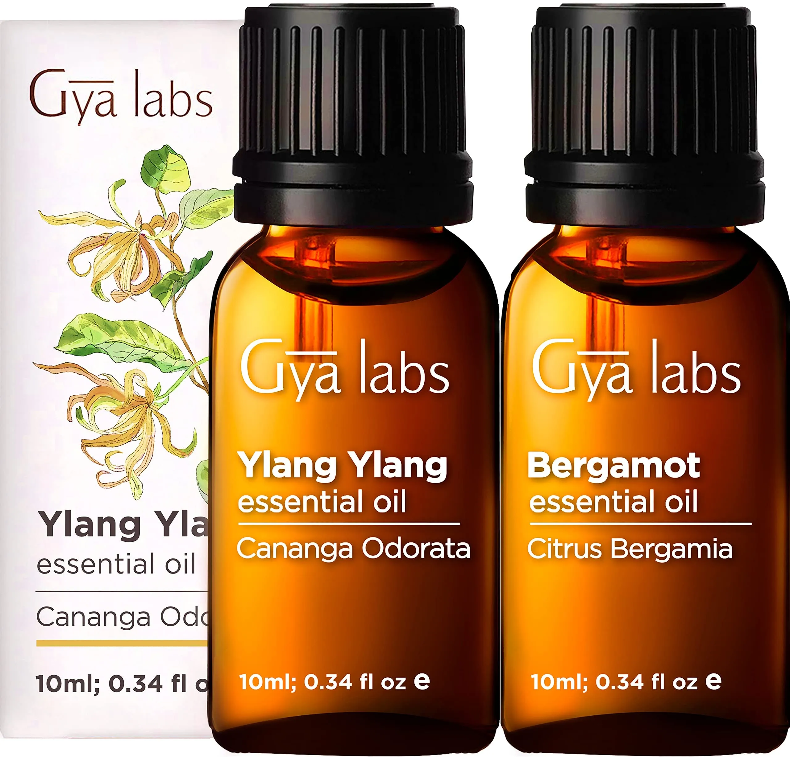 Gya Labs Ylang Ylang & Bergamot Essential Oil 10ml - Refreshing Aromatherapy Oil Blend