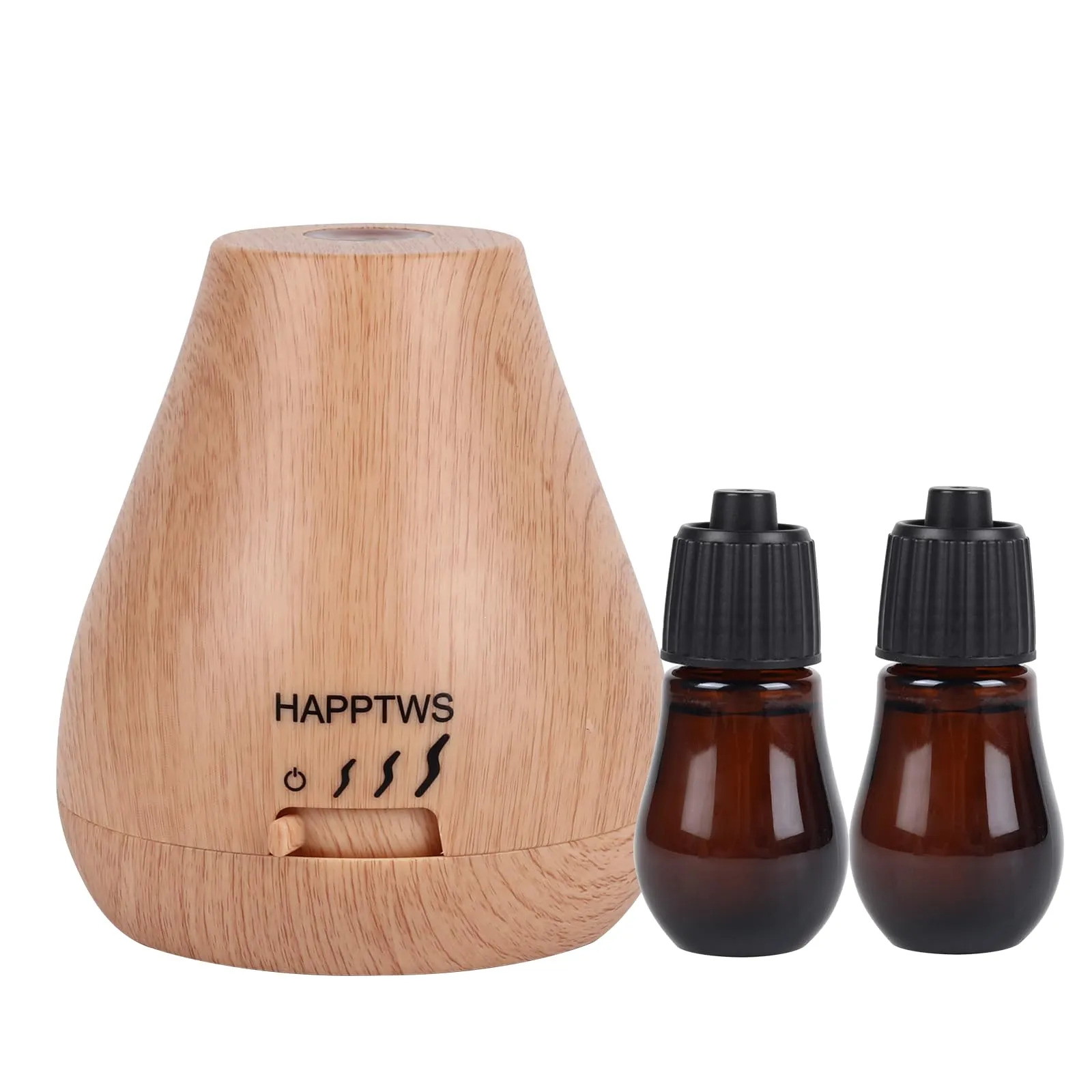 HAPPTWS Waterless Essential Oil Diffuser - 3 Adjustable Fog Levels, Rechargeable, Black