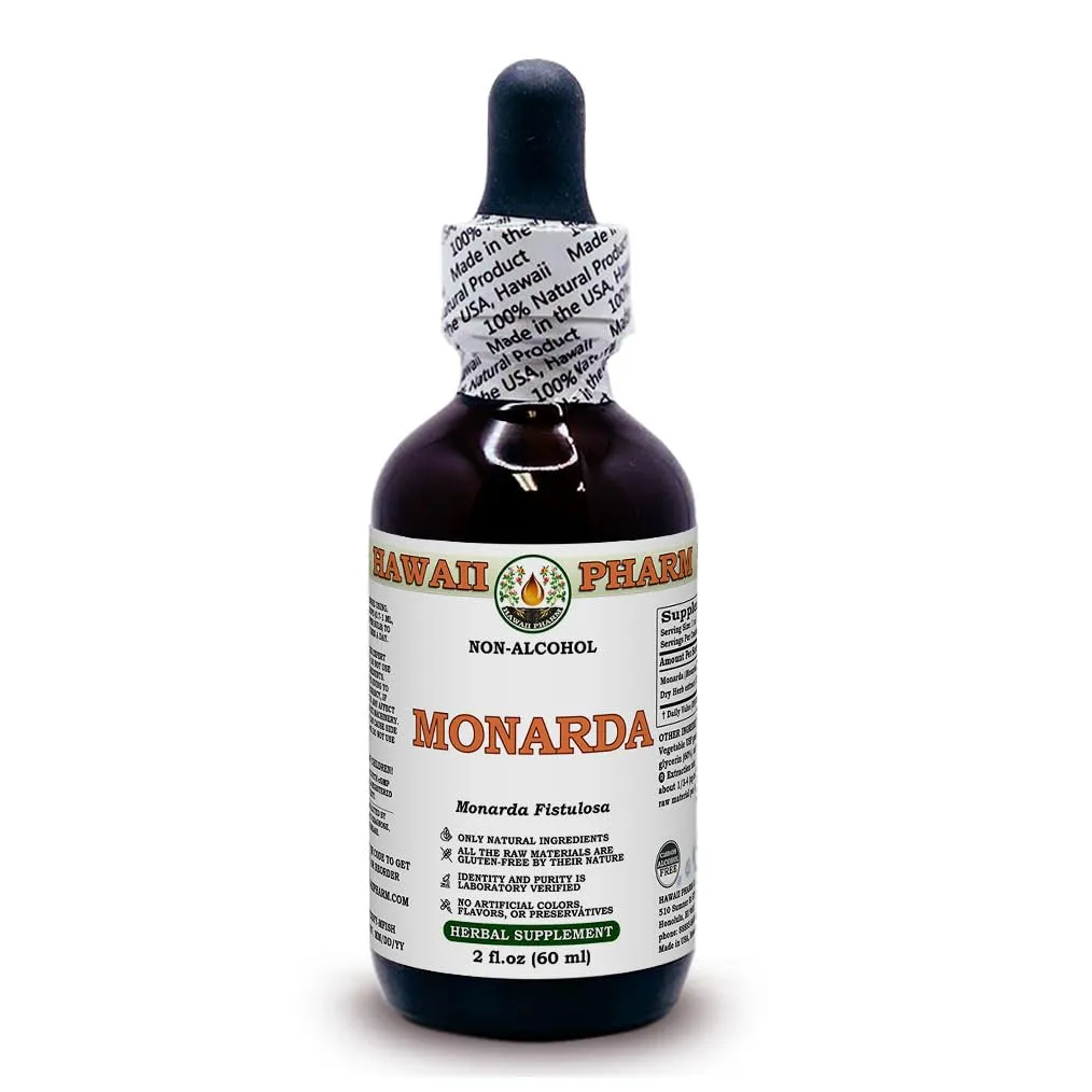 Hawaii Pharm Monarda Alcohol-Free Liquid Extract 2 oz - Natural Herbal Supplement, NON-Alcoholic