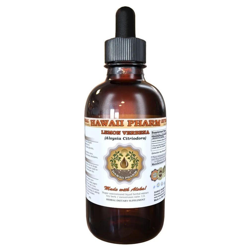 HawaiiPharm Lemon Verbena Liquid Extract 2 oz - Highest Strength Natural Tincture Supplement