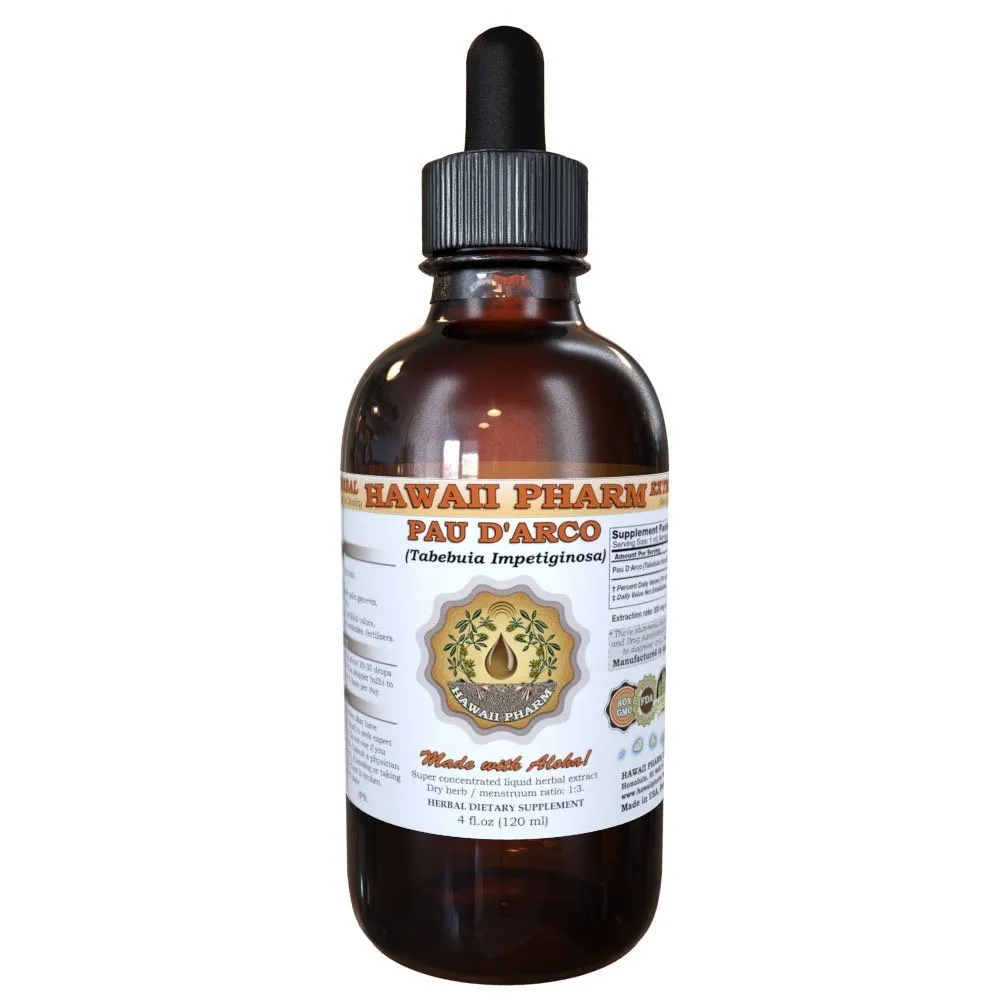 HawaiiPharm PAU d'arco Liquid Extract 2 fl. oz - Herbal Supplement, All-Natural Ingredients