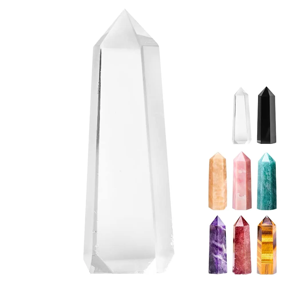 Healing Crystal Point Wand, 2.75'-3.15' Natural Quartz Chakra Wands for Meditation & Therapy