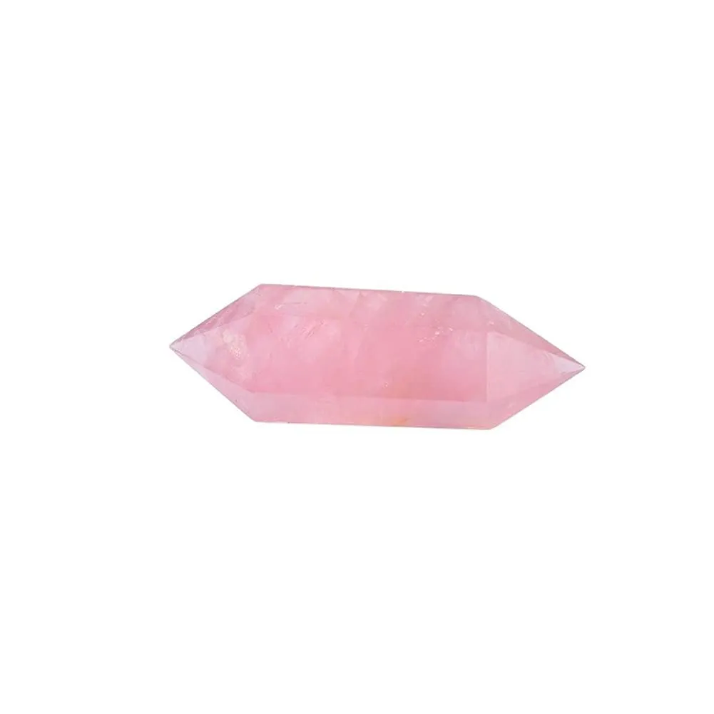 Healing Rose Quartz Crystal Hexagonal Wand for Meditation, Reiki Healing & Chakra Balance