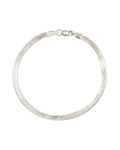 Herringbone Chain Bracelet in Sterling Silver - Timeless Women's Fine Jewelry Gift