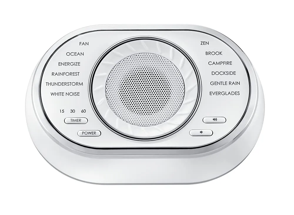 Homedics SoundSleep Ultra-Portable Rechargeable Sound Machine, 12 Nature Sounds & Auto-Off Timer