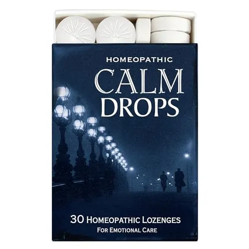 Homeopathic Calm Drops - Stress Relief Lozenges, 30 Lozenges in 3-Pack, Gluten-Free Vanilla