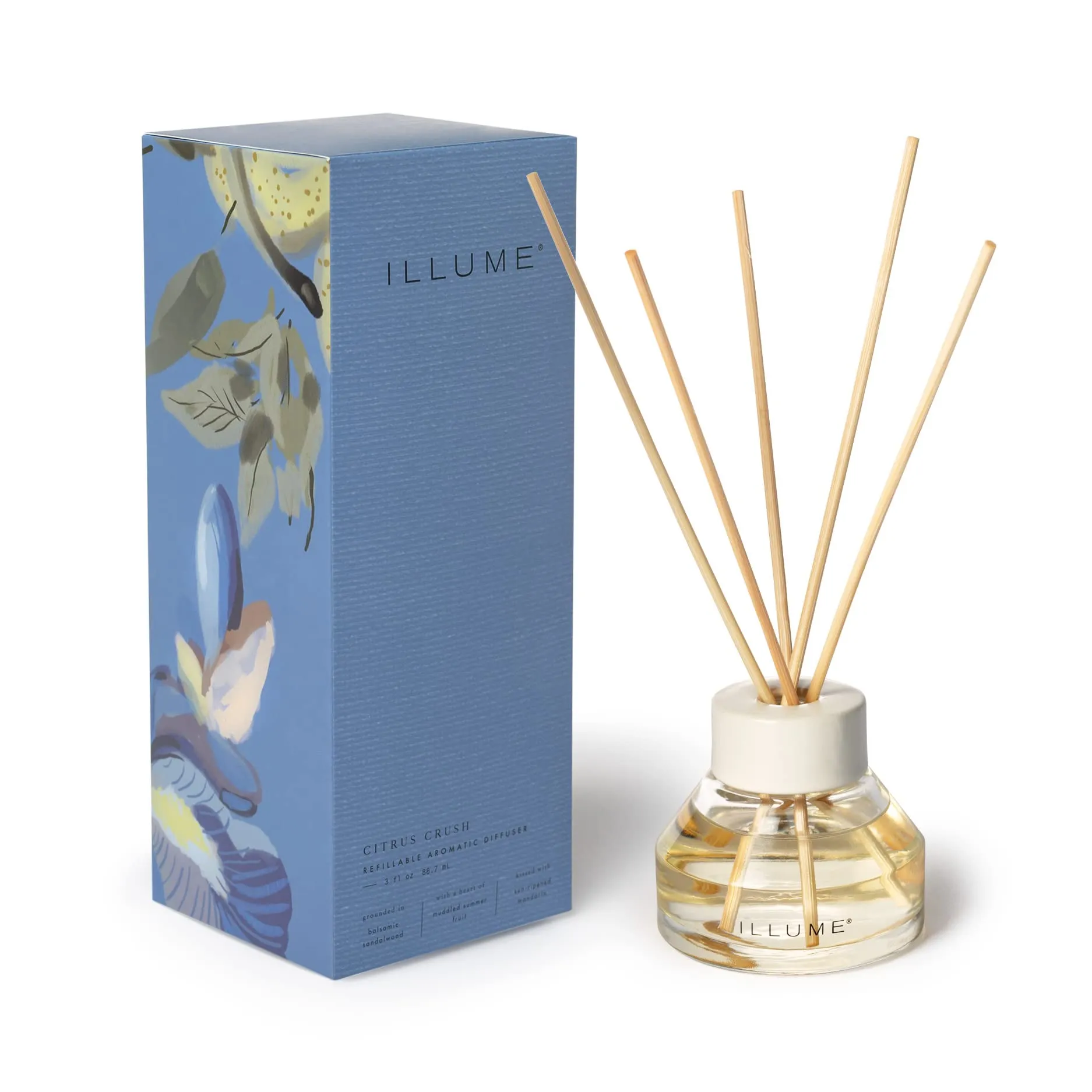 Illume Citrus Crush Aromatic Diffuser - Vegan, Alcohol-Free, Balsamic Sandalwood & Summer Fruit