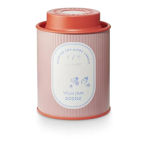 ILLUME Petite Patisserie Wild Jam Scone Candle - Vegan, 50-Hour Burn, 3.1'x3.1'x4.25'