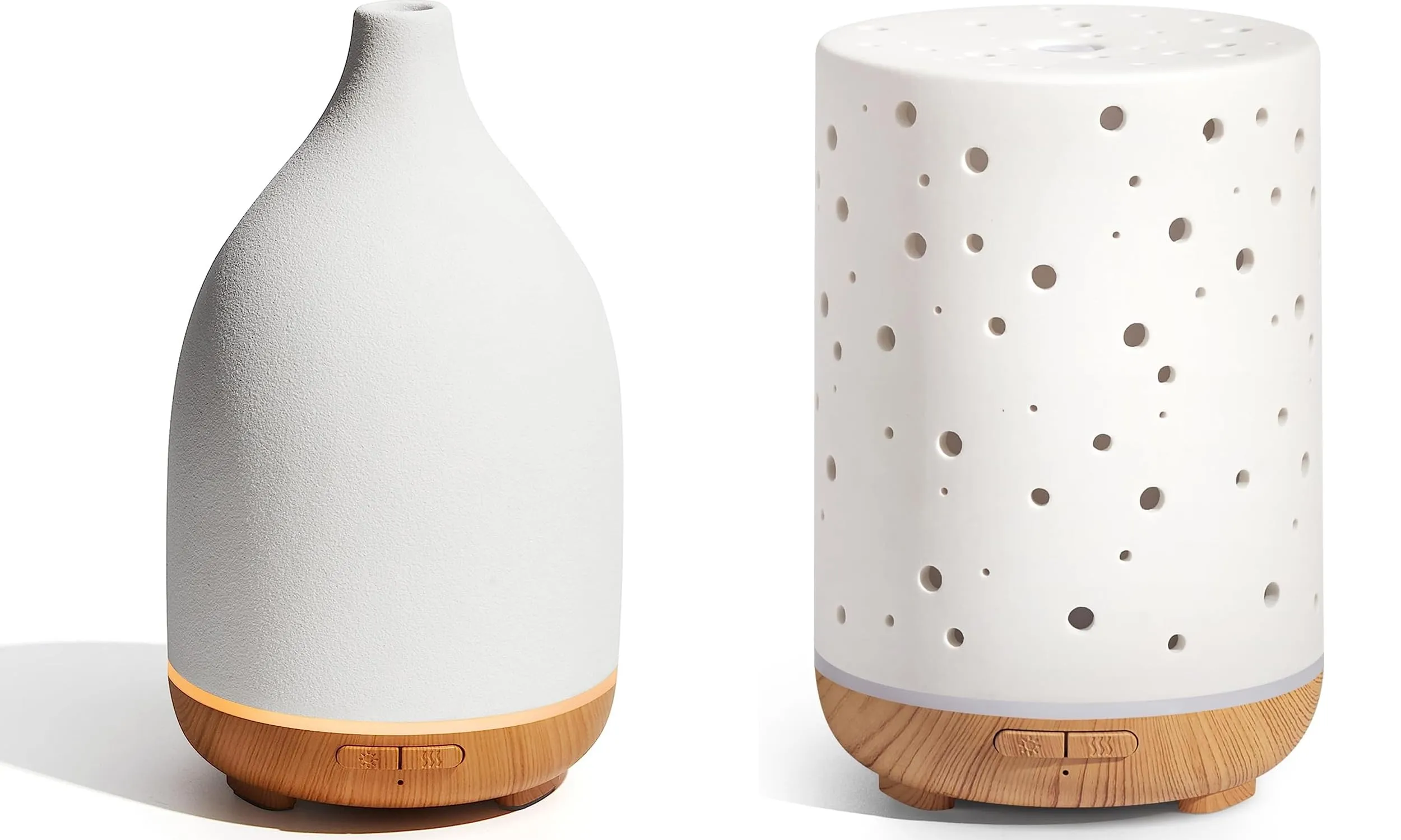 InnoGear 150ml Ceramic Essential Oil Diffuser - Handcrafted Ultrasonic Humidifier Pack of 2