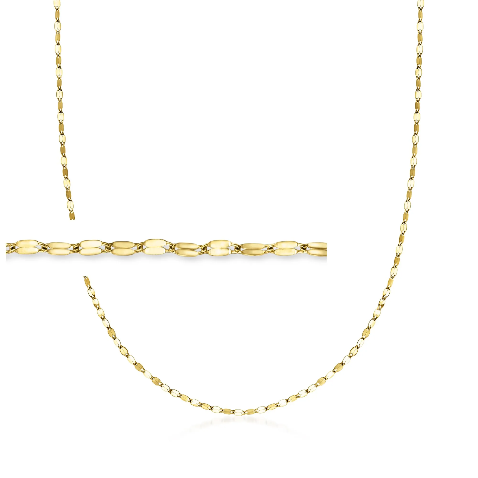 Italian 1.5mm 18kt Yellow Gold Lumachina-Chain Necklace for Women