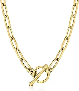 Italian 14kt Yellow Gold Paper Clip Link Toggle Necklace by Ross-Simons