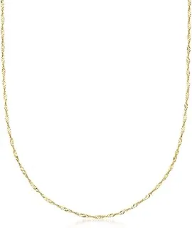 Italian 18kt Yellow Gold Diamond-Cut Singapore-Chain Necklace