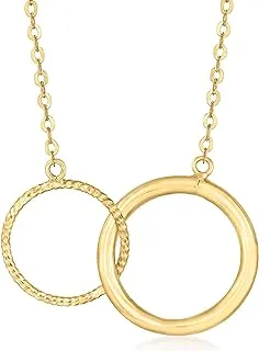 Italian 18kt Yellow Gold Interlocking-Circle Necklace - Elegant Design for Timeless Style