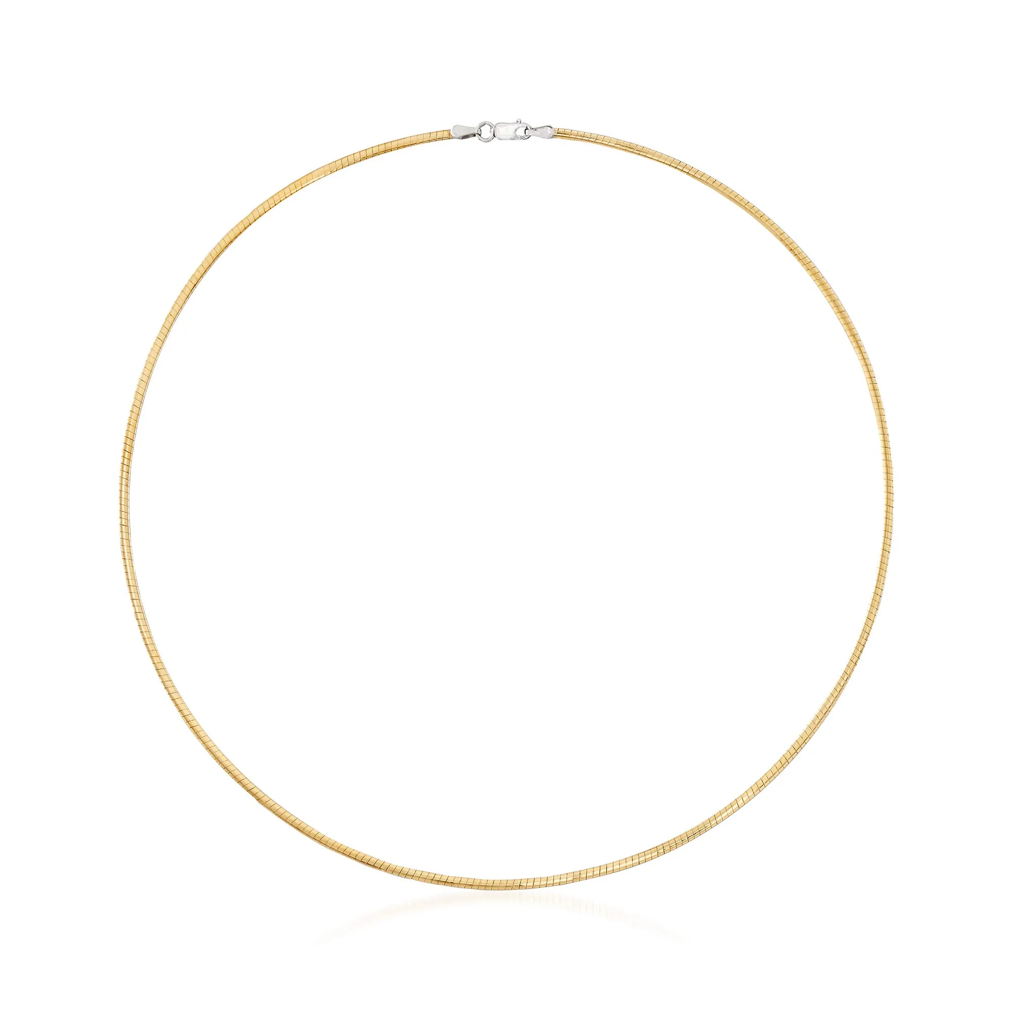 Italian 2mm Reversible Omega Necklace in 2-Tone Sterling Silver - Ross-Simons