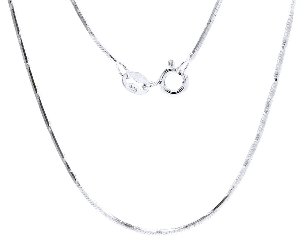 Italian Crafted 0.70MM 14K White Gold Over Sterling Silver 18' Snake Chain Necklace