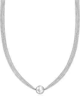 Italian Sterling Silver Popcorn-Chain Bead Necklace - 18 Inches Long