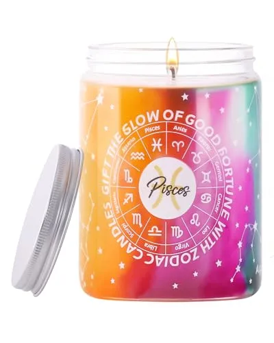 IZIDDO Zodiac Birthday Candles, Unique 12 Constellation Scented Candle, 9.5oz Aromatherapy Gift