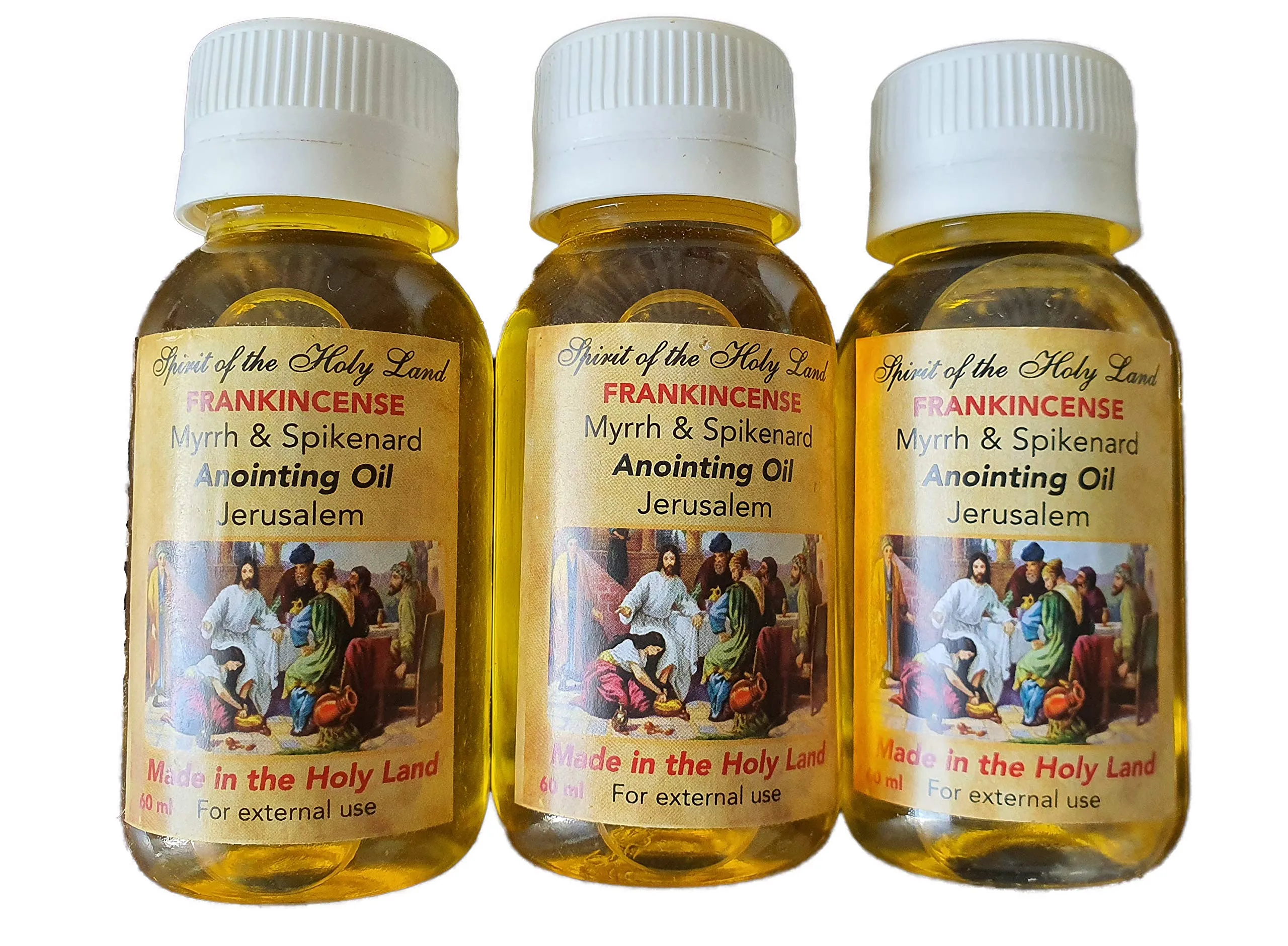 Jerusalem Frankincense Myrrh Spikenard Anointing Oil Set of 3 Bottles 60ml Each