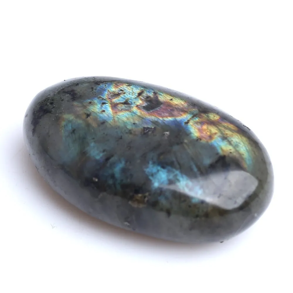 Labradorite Palm Stone Smooth Soap Shape 1.5-2 Inch Healing Crystal by HYBEADS